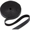 Gorgecraft 5m*15mm*1.6mm Cordone di Cuoio Piatto Largo Strisce di Cuoio Lunghe Cinturino In Finta Pelle Nera con Grana di Litchi Corde per Artigianato Fai Da Te Collari per Animali Domestici Maniglie