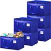 Withosent 100L Borsa Portaoggetti Grande, 6 Pezzi Impermeabile Borse di Stoccaggio Trasloco con Cerniera e Maniglia, Pieghevole Scatole Armadio Viaggio per Vestiti, Coperte, Trapunte, Blu