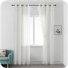 GIRASOLE HOME Coppia Tende Itaca Filtranti Semi Trasparenti Effetto Lino Tenda per Interni 2 Pannelli Con Occhielli (Bianco, 140x240cm)