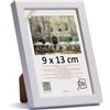 3-B - Cornice portafoto modello Lund - bianco - 9 x 13 cm - con vetro acrilico