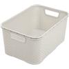 BranQ Home Essential - Cestino multifunzione universale, in rattan sintetico, misura M 10 l, in plastica PP senza BPA, 28,8 x 19,7 x 16,2 cm, colore: Crema