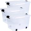 Siena Home Set di 3 contenitori Anzio con ruote da 20 l