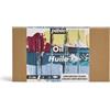 PEBEO - Studio Olio XL - Set 12 tubetti 20 Ml di colori complementari + accessori - Kit di pittura ad olio per artisti e principianti - Pennelli + spatola + cartoncino - Colori intensi