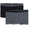 Emporio Armani Underwear Men's 2-Pack Soft Touch Bamboo Viscose Boxer, Uomini, Black/Anthracite,