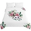 Surwin Trapuntino Copriletto Trapuntato Primaverile Estivo,Stile Moderno,Trapuntino in Morbida Microfibra con Stampa Rosa 3D Leggero Coperta Letto Singolo Matrimoniale (Elegante Bianco,230x260cm)