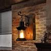 HYQJUNE Lampada parete vintage in legno massello lanterna arte americana retro luce industriale corridoio sconce E27 camera letto soggiorno cucina tromba delle scale corridoio lampada parete vetro