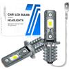 Teguangmei Lampadine H3 LED per Fari Auto, 80W 12-24V 6500K Bianco H3 LED Lampadine Fendinebbia, 1:1 Mini Dimensioni Sostituzione Luci Alogena e Xenon Conversion Kit, Plug & Play (Bianco)
