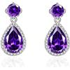 VONSSY Orecchini pendenti a goccia| Pietre preziose Waterdrop Teardrop Cristallo placcato oro bianco Orecchini ipoallergenici con zirconi cubici | Regalo di gioielli in argento per mamma moglie