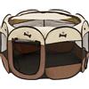 Baroni Home Recinto Pieghevole per Cani e Gatti da Interno e Esterno, Cuccia Salva spazio Trasportabile con Maniglia e Porta Apribile Confortevole con Borsa, Marrone, L, 96x60x45 cm