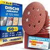 S&R 60 Dischi Abrasivi 125 PREMIUM Carta Vetrata Abrasiva Legno e Metallo grana 40/60/80/120/180/240 per Levigatrice Orbitale