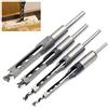WSOOX Set di 4 punte per trapano in legno, con fori quadrati, utensili per la lavorazione del legno, set di punte elicoidali (6,4 mm/8 mm/9,5 mm/12,7 mm)