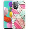 WQCSH Compatibile con Samsung Galaxy A33 5G Custodia Ultra Sottile Anti Antiurto TPU Silicone Verniciato Pattern Scratch Resistant Cover+1PCS Screen Protector-Red Marble