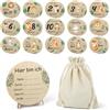 Wekuw Carte Milestone Mensili per Bambini Bambini Regalo per Neonati Milestone,Dischi Milestone in legno Per Bambini, Nascita, Gravidanza, Baby Shower, Regalo nascita e battesimo