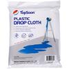 TopSoon Protezione antipolvere decorativa in plastica spessa resistente, extra large, 3,7 x 7,6 m, trasparente, impermeabile, protezione antipolvere per vernice e fogli di plastica impermeabili per