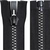 Aerzetix - C64194 - Set di 3 Cerniere Lampo iniettate separabili N°8 80cm autobloccante - tiretto Decorativo in Metallo - Colore Nero e Argento - Rete cursore merceria Abbigliamento Cucito