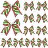 LATERN 24 Pezzi Rosso Verde Fiocchi di Natale, 15CM Grandi Fiocchi di Ghirlande Natalizie Archi della Striscia Dell'albero di Natale Nastri per Ghirlanda di Natale Regalo Avvolgimento (Striscia)