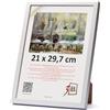 3-B Cornice per immagini MEGA - Bianco - 21x29,7 cm (A4) - cornice portafoto in legno con vetro acrilico