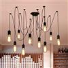 Lrpiyvo Lampadario Sospensione in Stile Vintage Industriale | Spider Lampadario Pendente Industriale per E27, Adatto per Ristorante, Soggiorno e Camera da Letto