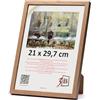 3-B MEGA - Cornice portafoto marrone (rovere con venature del legno ottiche delicate) - 21 x 29,7 cm (A4) - Cornice in legno, cornice per foto e documenti con vetro acrilico