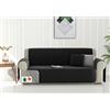 Generico Copridivano 3 Posti Con Braccioli Double Face Di Ultima Generazione Antimacchia Testato Su Tutti I Divani Prodotto Dai Maestri Artigiani Italiani (2 Posti 120X212 CM, Nero/Grigio Scuro)