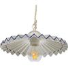VANNI LAMPADARI - Lampadario a Sospensione Plissè- Lampadario Soggiorno in Ceramica- Lampadario Camera da Letto Decorato a Mano- Lampadario Rustico Taverna, Cucina- 30 cm, Blu