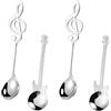CTCEHL Set di cucchiaini da caffè per chitarra, cucchiaino da caffè e note musicali, in acciaio inox, divertente regalo per tè, latte, caffè, dessert, drink, frappè