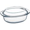NUTRIUPS Casseruola Ovale in Vetro Con Coperchio (1L)