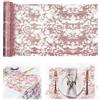 Jizxol Runner da Tavola in Oro Rosa 28 cm x 10 m - Decorazione Lucida in Poliestere per Matrimoni, Feste, Comunioni, Compleanni, San Valentino