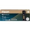ITSON, AA Premium batterie alcaline, confezione da 10, consigliate per fotocamere, controller di gioco, LR6IPR/10CP
