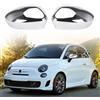 JinsenTGG Cappuccio Dello Specchietto Retrovisore Sostituzione per Fiat 500/Abarth 500 2007-2024/Grande Punto 2005-2018, Calotte per Specchietti Retrovisori per Auto Modello Galvanico Migliorate (Argento)