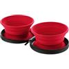 HUNTER 2 Ciotole in Silicone con Lista Tascabile, 750 ml, Colore Rosso