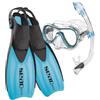 SEAC Sprint Dry Set Snorkeling con Pinne a Cinghiolo Regolabile, Maschera e Snorkel con Dry Top Unisex Adulto Blu 45/47