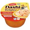 INABA Dashi Delights, Delicati Fiocchi in Brodo di Pollo con Tonno e Salmone - Cibo Umido per Gatti con Brodo Dashi - Snack Ricco di Proteine, Ingredienti Naturali - Pasto Complementare - 1 x 70gr