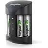 Energizer Recharge, caricabatterie con 4 pile ricaricabili AA NiMH incluse