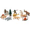 Miniblings Set di 10 statuette di vita preistorica, motivo: mammut caverne, evoluzione dei denti a sciabola