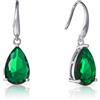 Namana Orecchini Pendenti Donna in Argento 925 - A Goccia con Pietre Verdi, Verde Smeraldo - Confezione Regalo Inclusa