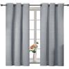YSTELLAA Tende 100% Oscuranti Per Interni 2 Pezzi, 117×137cm, Effetto Lino, Tende Termiche, Con Anelli, Tenda Termica Isolante Freddo E Caldo, Fonoassorbenti, Moderne, Grigio Chiaro