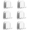 PYJLBX Porta Spazzolino Elettrico, 6 Pezzi Porta Spazzolini Bagno Autoadesivi, Porta Testine Spazzolino Elettrico, Porta Spazzolino da Muro Mensole Doccia Senza Foratura, per Bagno, Cucina, Ufficio