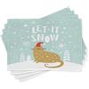 ABAKUHAUS, Natale, tovagliette, per la cucina la sala da pranzo tessuto lavabile con stampa digitale, cuori di Notte Del Vino e fiocchi di neve motivi Advent Time illustrazione, giallo e bianco