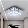 diisunbihuo Dixun Mini cristallo lampadario di cristallo lampada da soffitto rotondo LED lampada a sospensione per corridoio scala (bianco freddo) (quadrato bianco freddo)