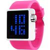 TONSHEN Unisex Fashion Digitale Orologi da Polso LED Elettronico Display Outdoor Sportivo Orologio e Gomma Cinturino (Rosso)
