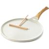 SENSARTE Padella per Crepes 26 cm con Stendi Crepes, Adatta per Induzione | Antiaderente in ceramica naturale, manico ergonomico, facile da pulire