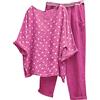 Generic Tuta da jogging da donna, oversize, con stampa, per il tempo libero, taglie forti, tuta casual, in due pezzi, con motivo a pois e pantaloni da jogging, Rosa acceso., XXXL