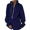 EGSDMNVSQ Tuta da Jogging Donna in Pile Completo in 2 Pezzi Tuta in Cotone a Maniche Lunghe Tuta per Il Tempo Libero Pullover Oversize con Zip Calda Felpa in Due Pezzi