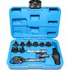 DPTOOL Strumento di rimozione del tappo di scarico Olio, da 11 pezzi compatibile con GM VW Ford Mercedes BMW con chiave a cricchetto e presa