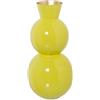 DRW Vaso da tavolo in metallo smaltato in giallo 15x15x33 cm
