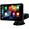 XINROAM Autoradio Portatile con Wireless Carplay Android Auto - 7 Pollici Touchscreen Monitor Auto Stereo Radio Supporto Controllo Vocale/Bluetooth/Mirror Link/USB, Adatto a Tutti i Tipi di Auto