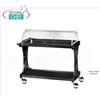 Carrello per dolci, formaggi e antipasti in legno color CARBON, completo di cupola semicircolare aperta sui 2 lati, dim.mm.1060x550x1100h