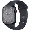 Apple Watch Series 8 (GPS + Cellular, 45mm) Smartwatch con cassa in alluminio color mezzanotte con Cinturino Sport color mezzanotte - Regular. Fitness tracker, app Livelli O₂, resistente all'acqua