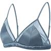 SilRiver Bralette in Seta con Imbottitura Senza Ferretto a Inserti Rete Sexy - Morbidissimo e Ipoallergenico per Pelli Sensibili (Tempesta, S)